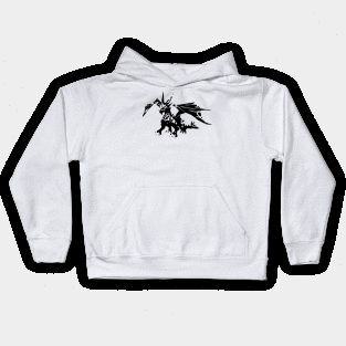 Dragon minimal silhouette white Kids Hoodie